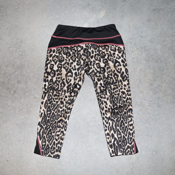 Y2K Leopard Print Biker Shorts Summer Casual Workout Leggings Size Small - Picture 2 of 4